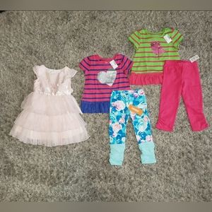 2T Girls Dress, Shirts & Pants x5